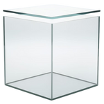 Acuario de vidrio tipo cubo con tapa